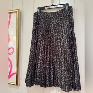 Banana Republic Black and Gray/Green Animal Print A-Line Skirt